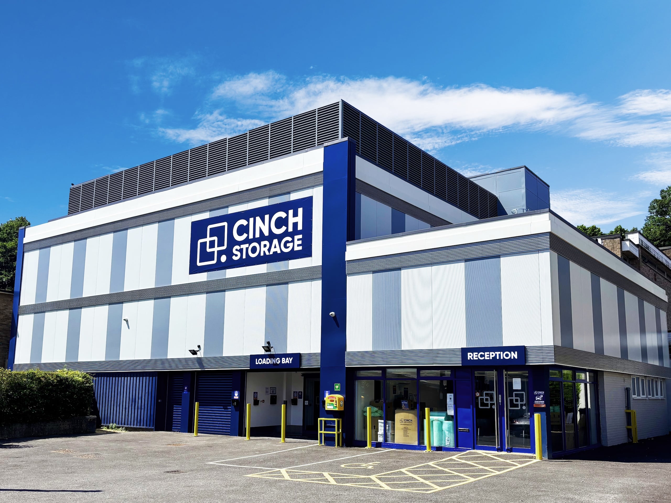 Cinch Self Storage Brighton. Image shows external storage facility view.