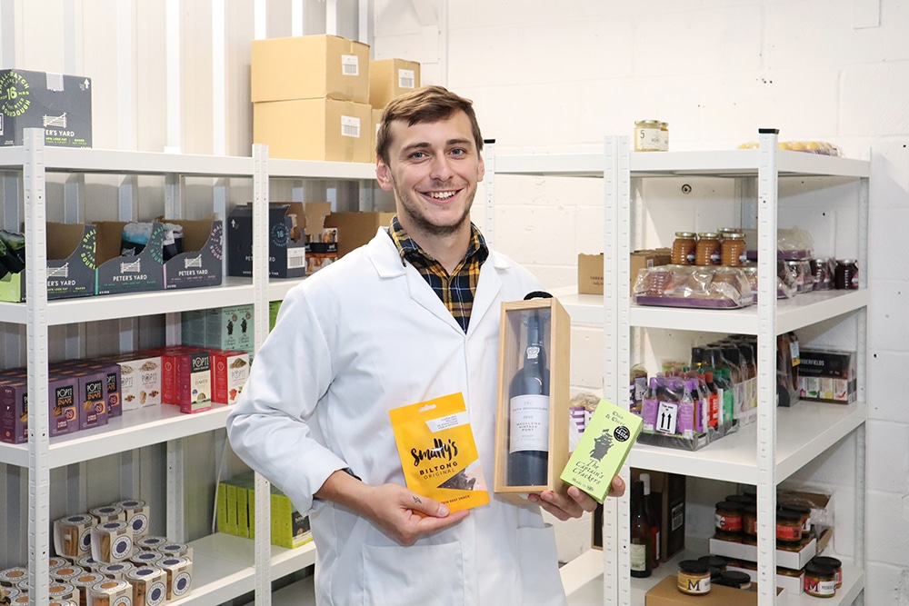 George Olphin from Craft'd Foods in his self storage unit at our Huntingdon store