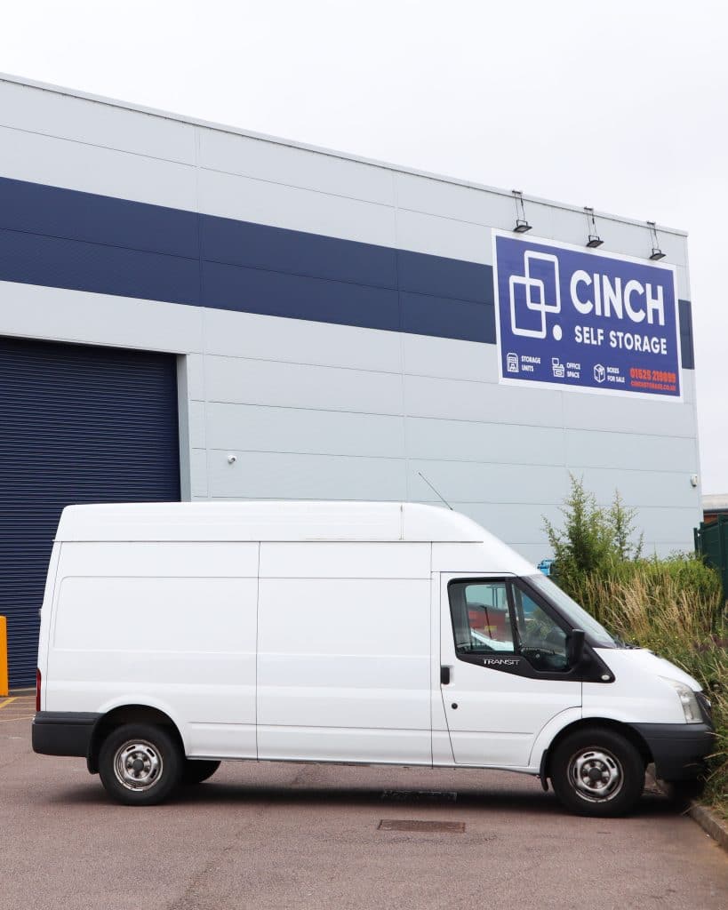 Van outside Cinch storage facility moving house in Bicester