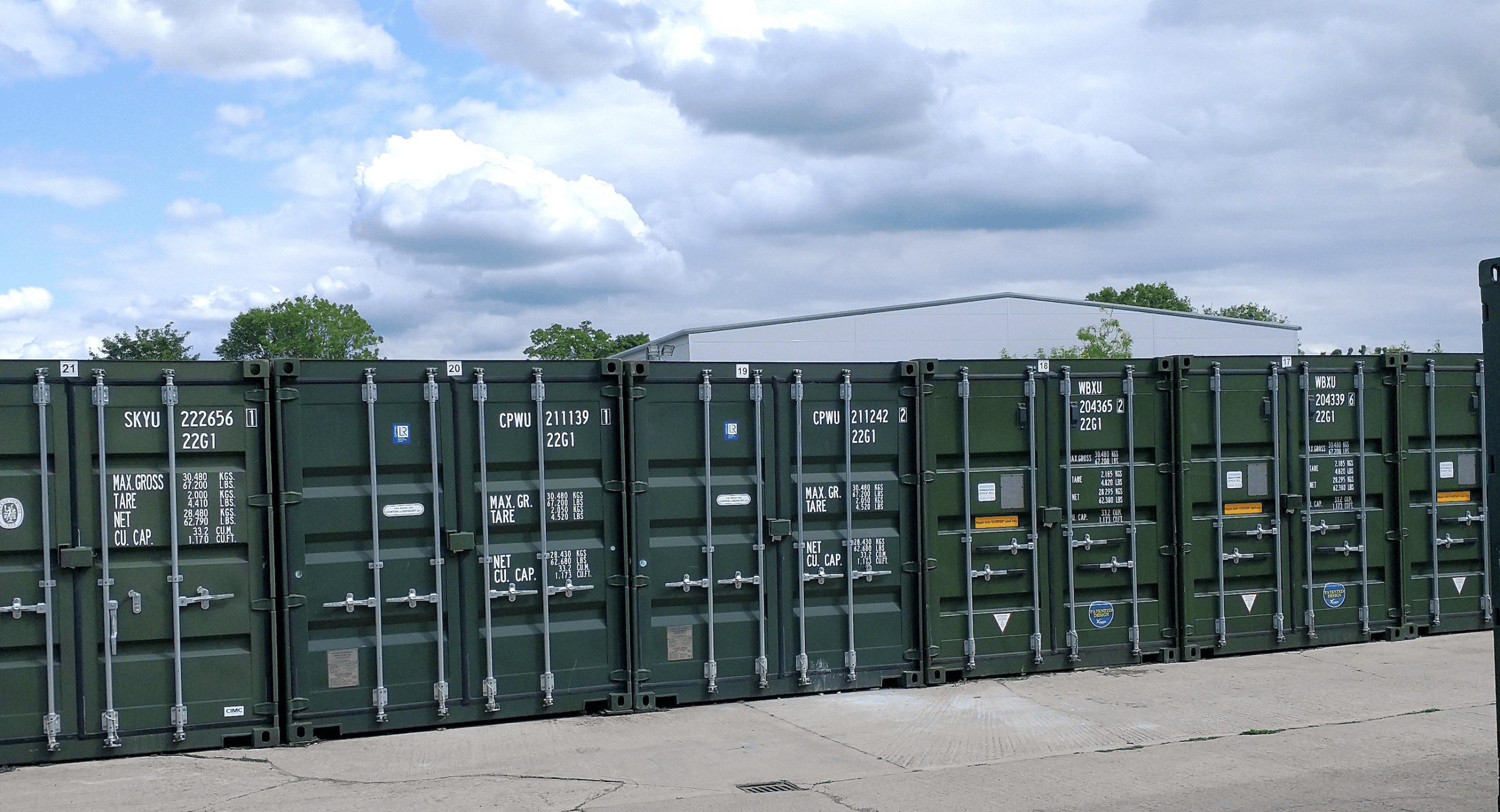 Storage Containers outdoors at a storage facility in Bicester