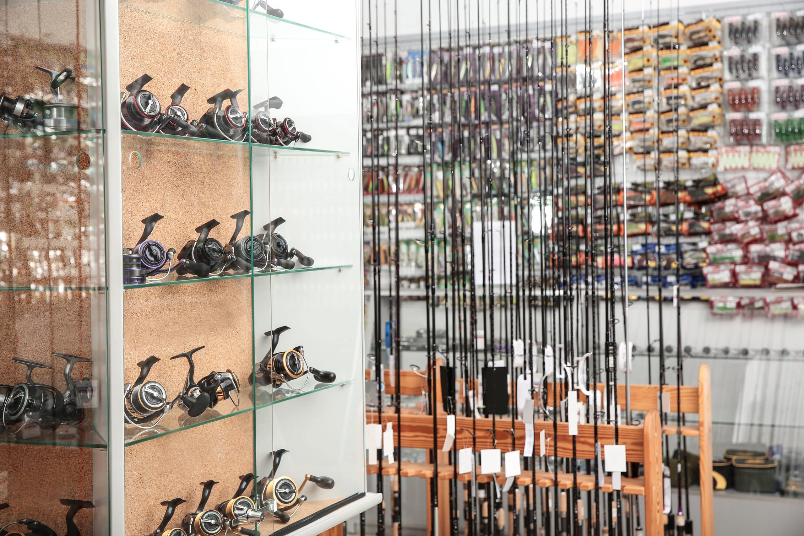 Are you a keen angler? Our Brentwood storage is here for you! Image shows a storage unit filled with angling fishing equipment including fishing rods.