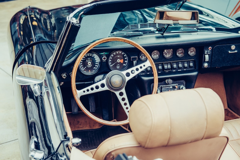 The ultimate guide to self storage for vehicles. Image shows the retro interior of old automobile