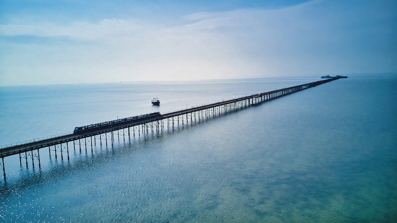 Top things to do in Southend. Image shows Southend pier spotted from a drone
