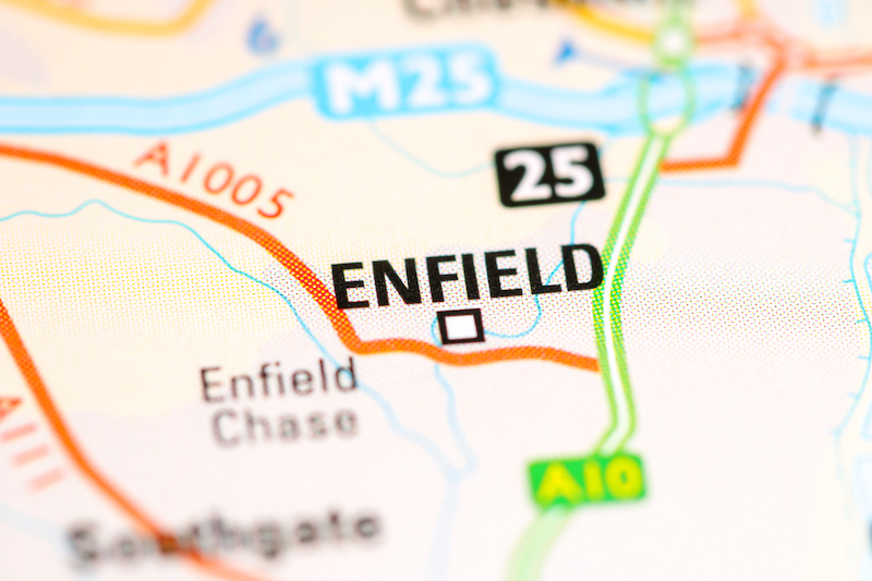 Is Enfield a nice place to live? Image shows a map with Enfield marked on it. 