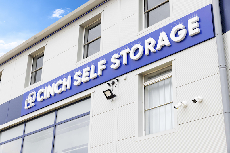 Storage in Sittingbourne. Image shows the exterior signage on a Cinch Self Storage facility