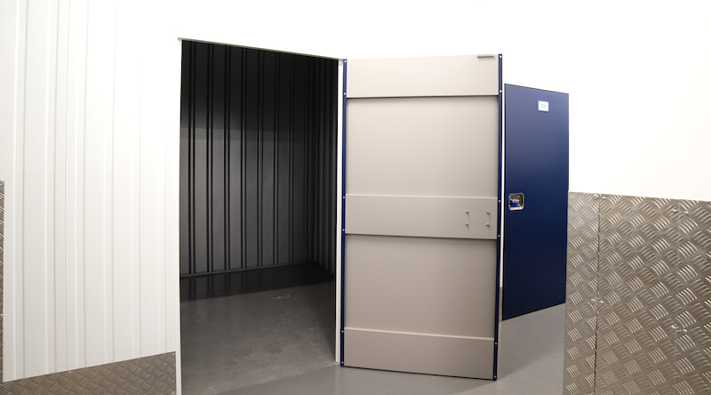 Storage unit in Houghton Regis. Image shows an open door to a storage unit.
