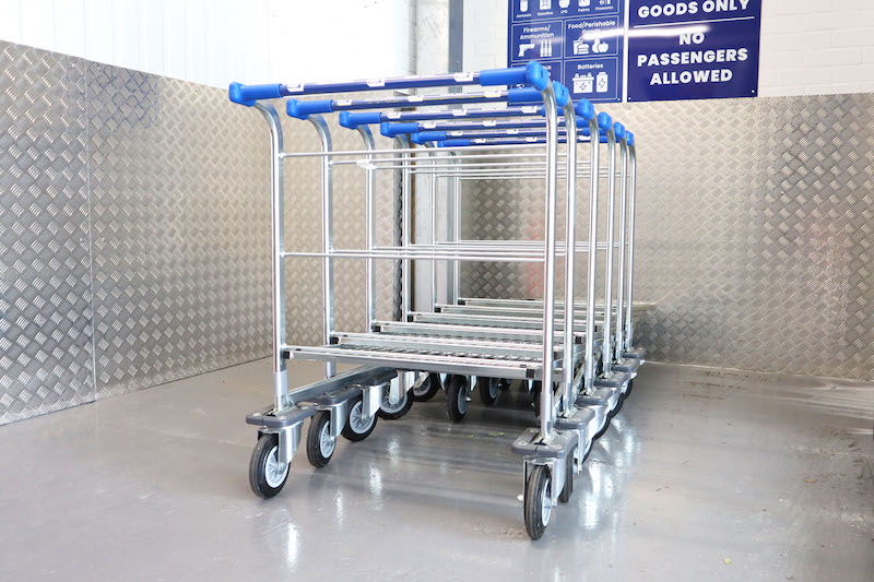 House move storage letchworth. Image shows trolleys at storage facility.