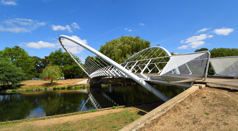 Storage rooms Bedford. Image shows the Butterfly footbridge over the River Ouse in Bedfordshire.