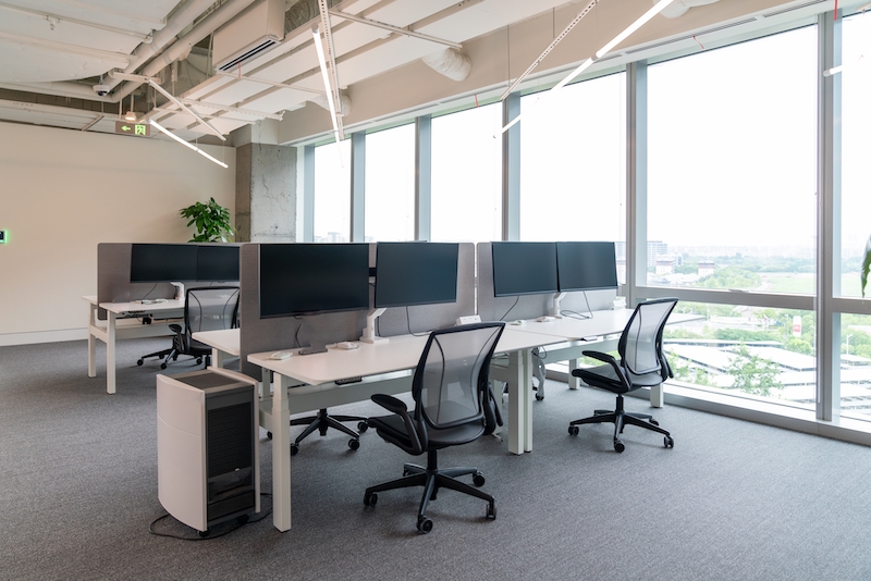 Office Newmarket. Image shows the interior of a modern empty office.