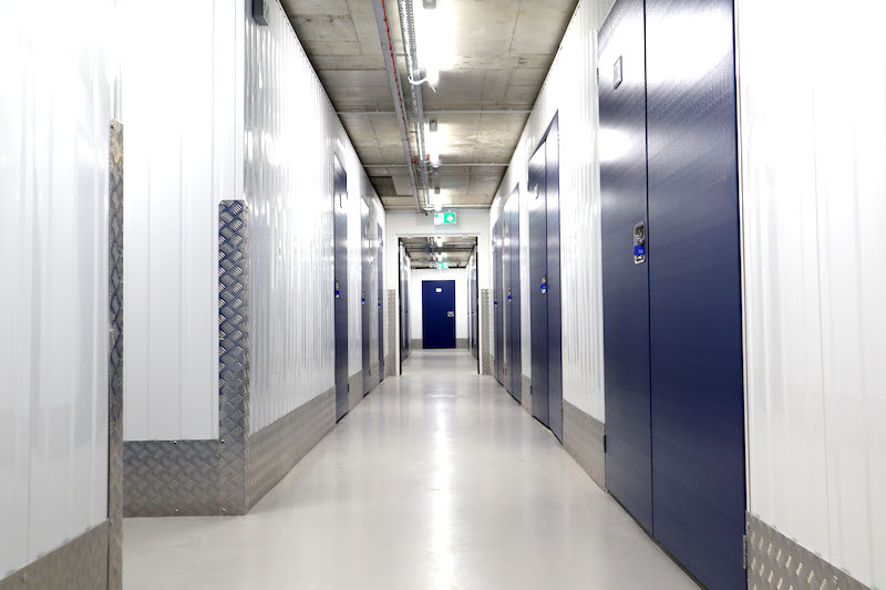 Storage units Earlsfield. Image shows a corridor of storage units in Cinch Storage Earlsfield.