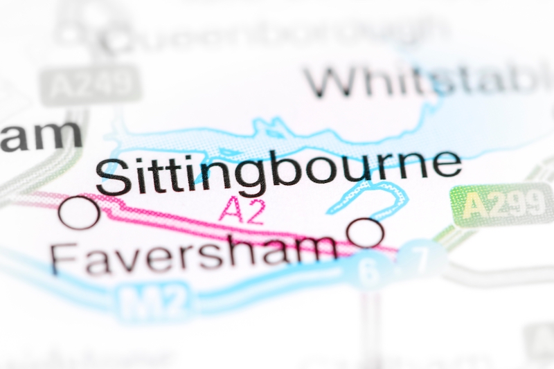 Is Sittingbourne a nice place to live. Image shows Sittingbourne, United Kingdom on a map