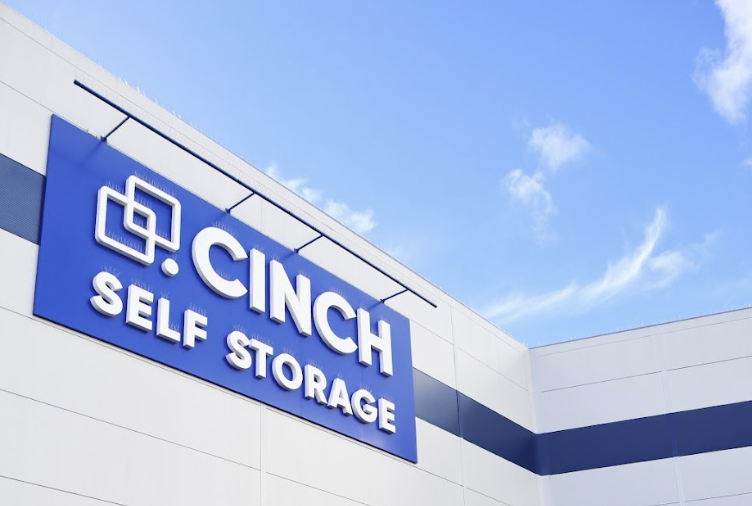 Affordable storage units. Image shows external cinch self storage sign.