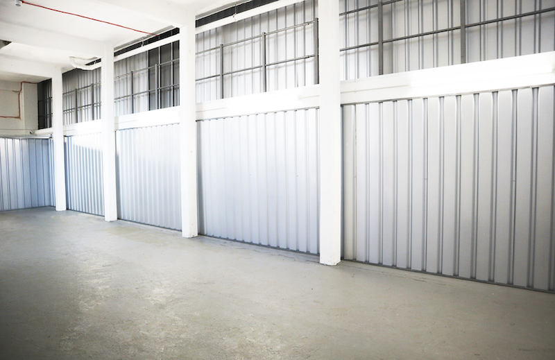 Business warehouse storage. Image shows an empty warehouse storage unit.