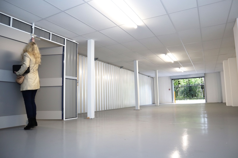 Letchworth long term storage. Image shows a large empty storage unit.