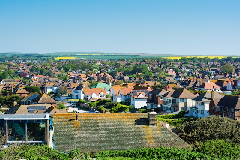Moving to Seaford. Image shows a view of the town of Seaford from the cliff walk