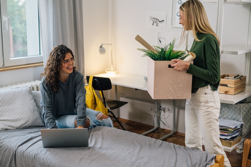Student storage Watford. Image shows two female students moving into their student accomodation
