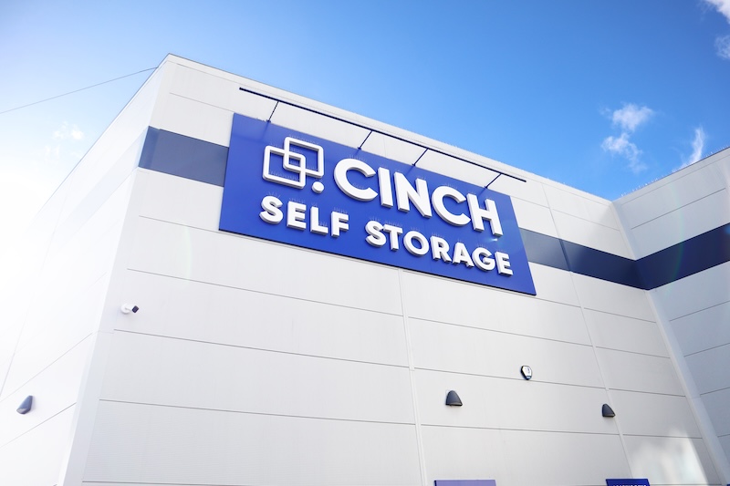 Long term storage Enfield. Image shows an exterior view of the Cinch Storage facility. 