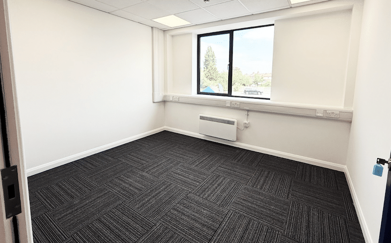 Swindon office space. Image shows an empty office at Cinch Storage Swindon.