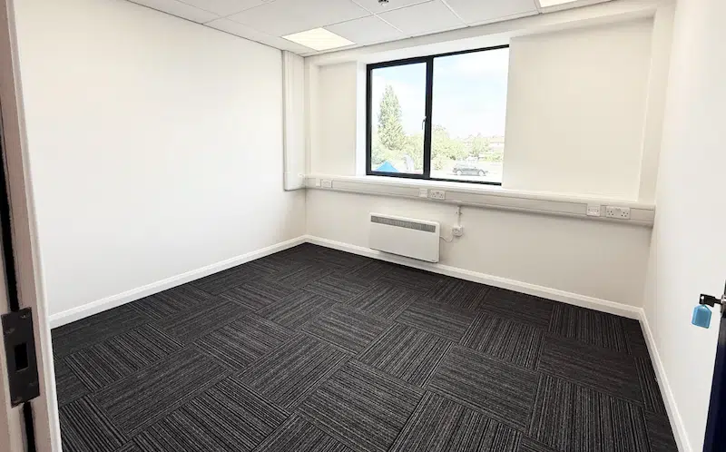 Swindon office space. Image shows an empty office at Cinch Storage Swindon.