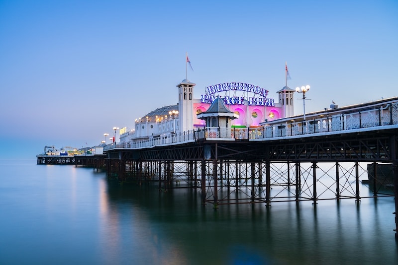 Ultimate guide to storage in Brighton. Image shows Brighton Palace pier at dawn.