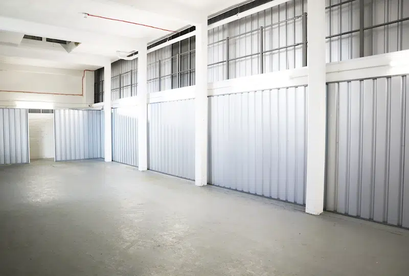 Business storage Newcastle. Image shows a large storage space empty ready for businesses. 